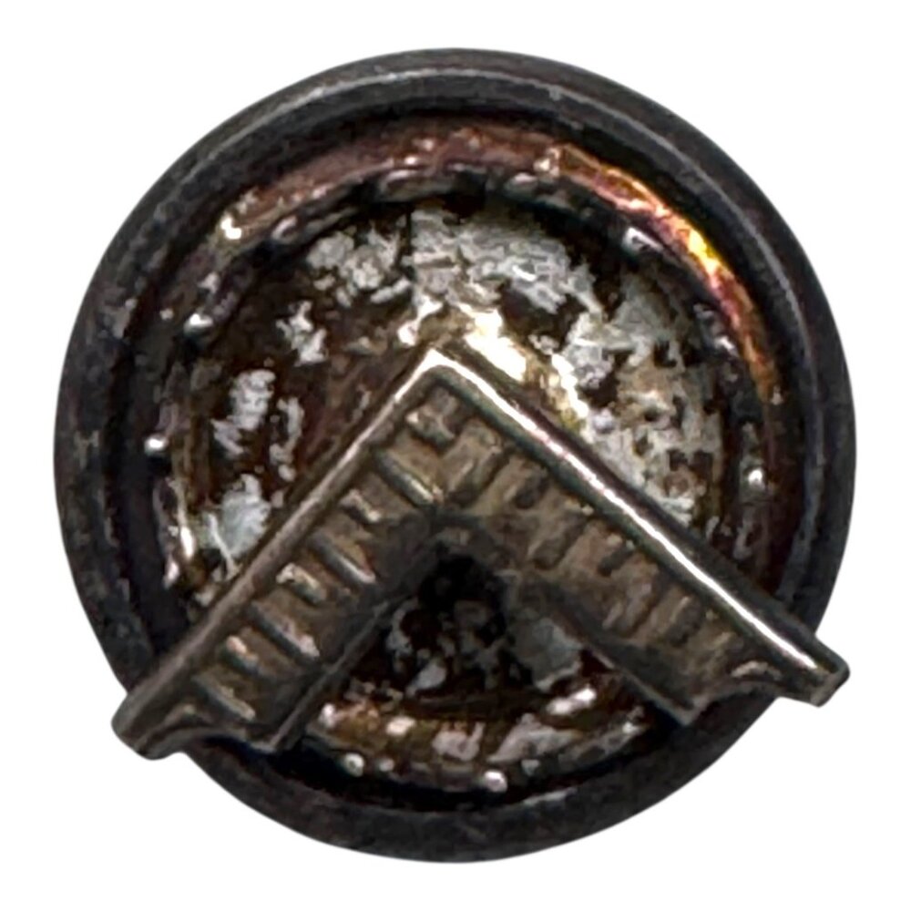 Vintage Masonic Compass 14k Gold Antique Decorative Button Pin Mason 0.96g